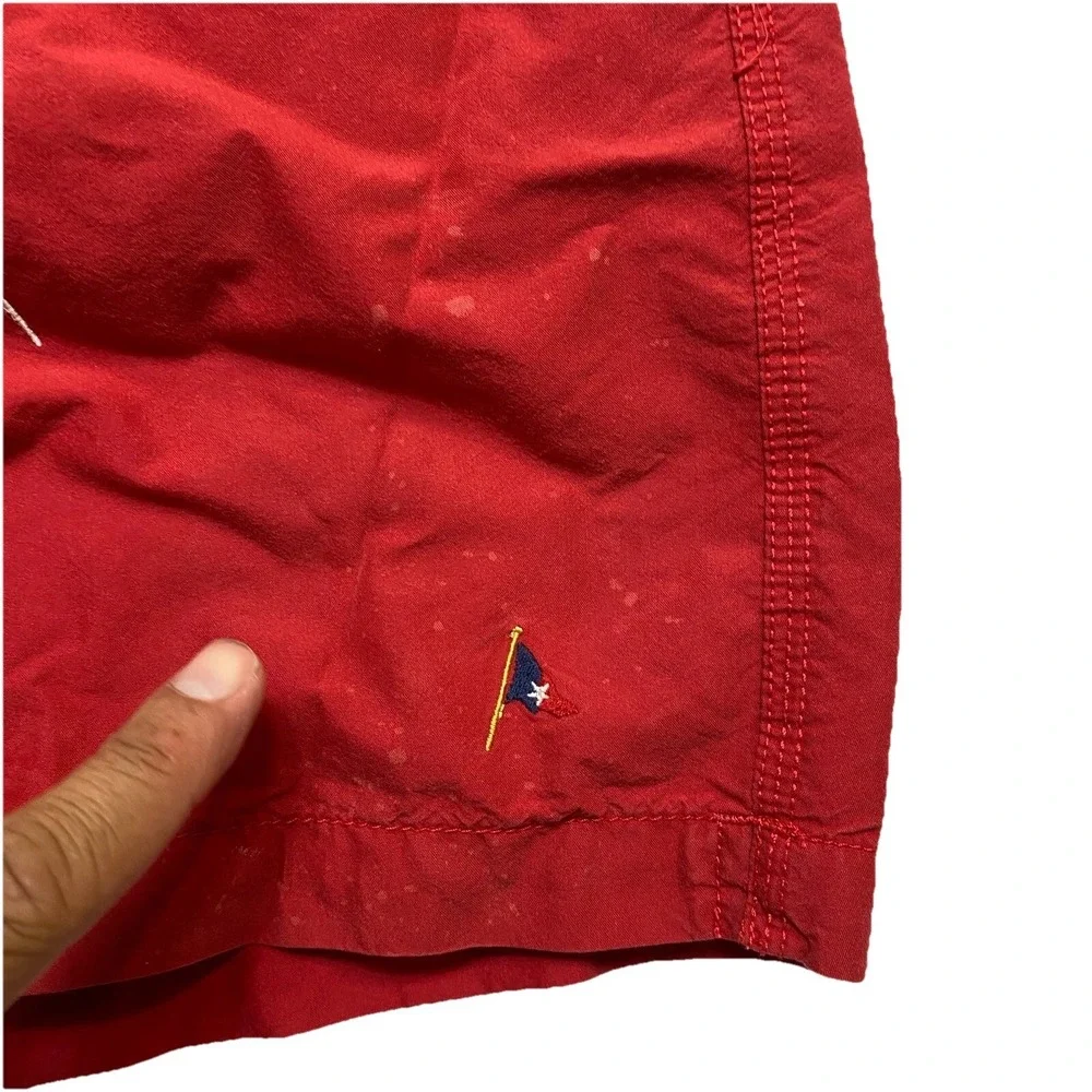VINTAGE Polo Ralph Lauren Board Shorts Mens XL Red Flag Boat Drawstring